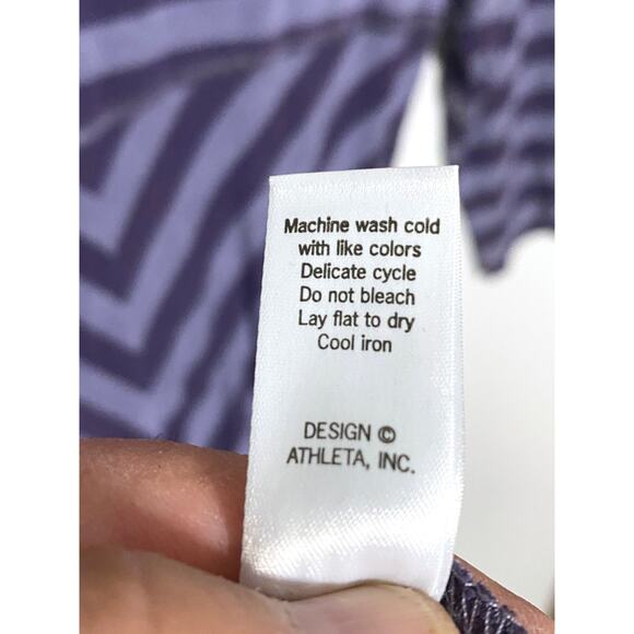 Athleta Striped Splendor Lotus Faux Wrap Dress Athleisure Whimsigoth Witchy Goth - Picture 7 of 7